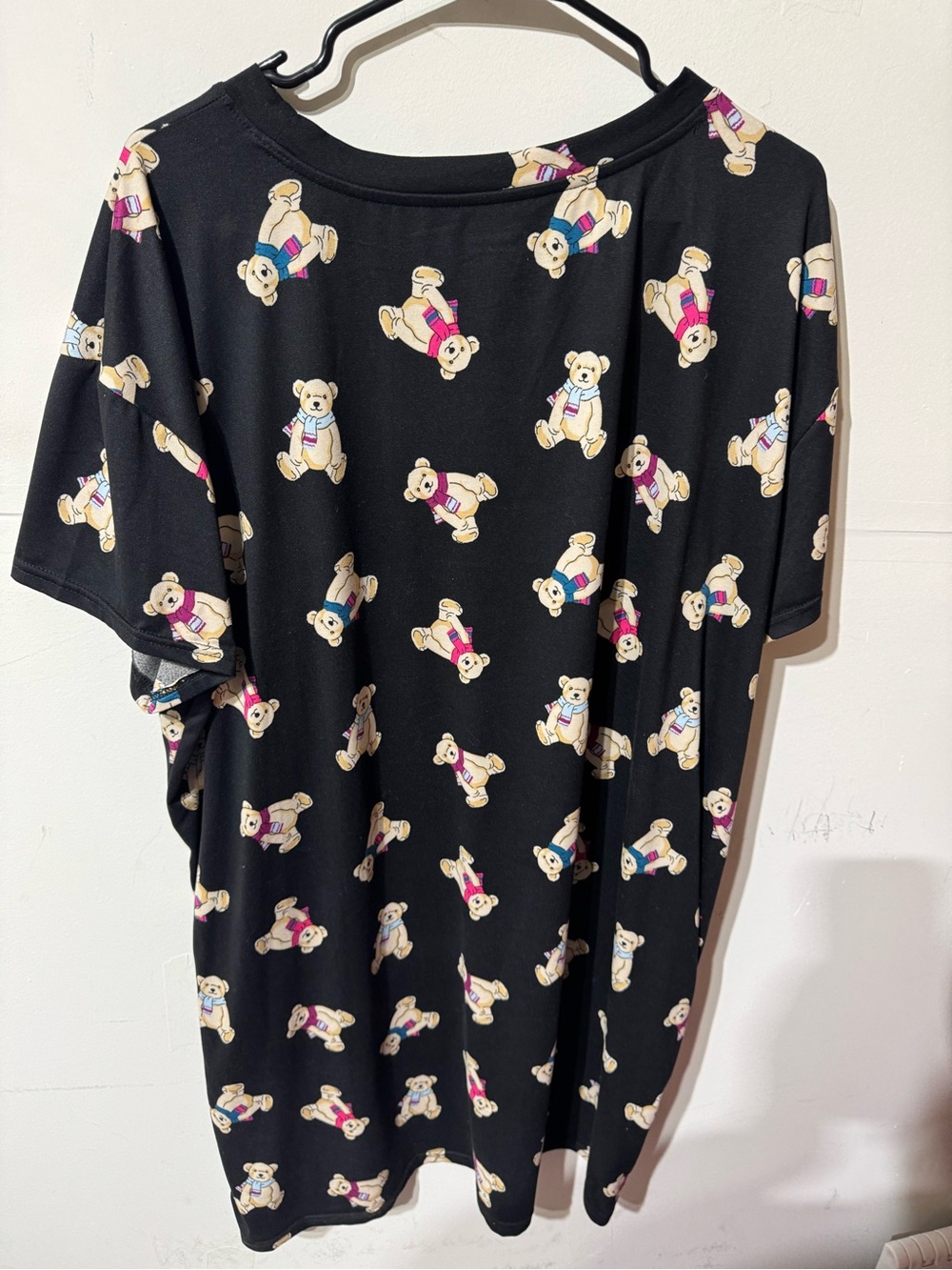 Black Teddy Bear Print Sleep Dress - Picture 2 of 2
